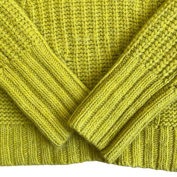 Banana Republic Sz M Wool Alpaca Blend Mixed Chunky Knit Turtleneck Sweater - Picture 8 of 16